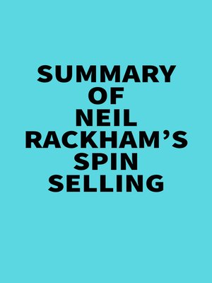 cover image of Summary of Neil Rackham's SPIN Selling